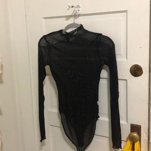 Sheer see through black top